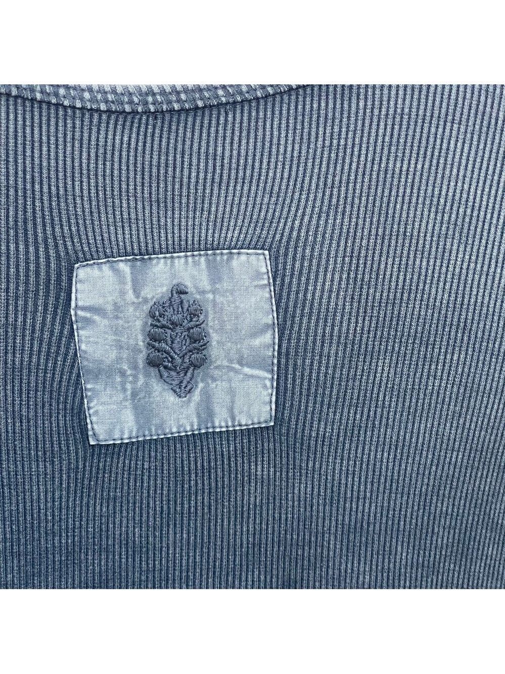 Free People FP Movement Harmony Tee - blue indigo combo burnout graphic Sz Large - Picture 9 of 15